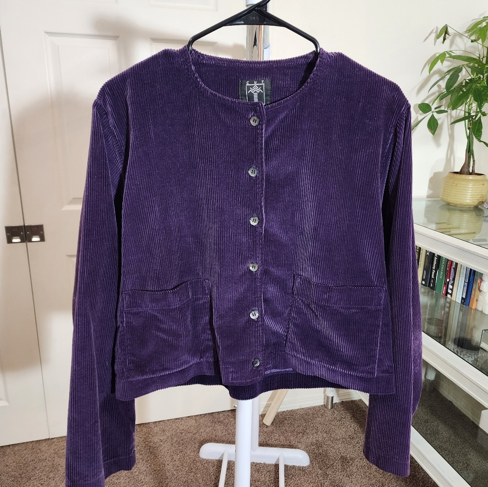 Cut Loose Purple Corduroy Cropped Jacket - Picture 6 of 6